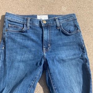 Current/ Elliott straight leg jeans raw hem